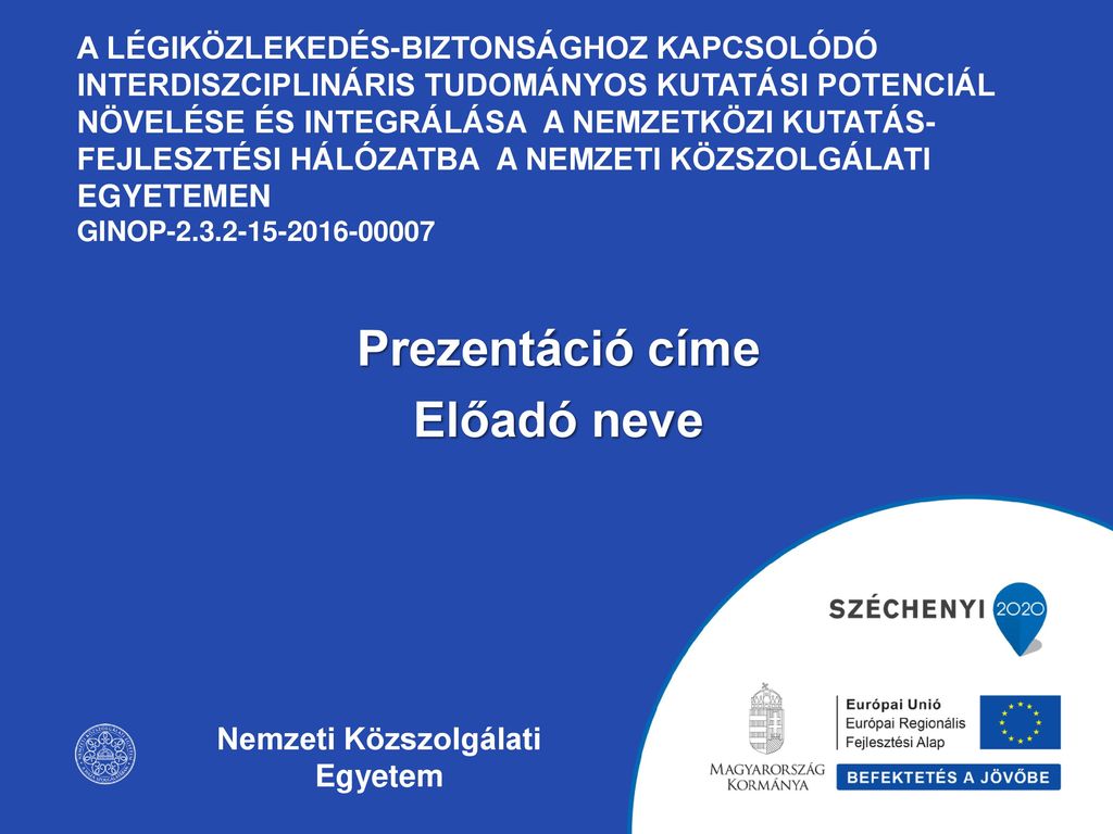 Nemzeti Közszolgálati Egyetem - Ppt Letölteni