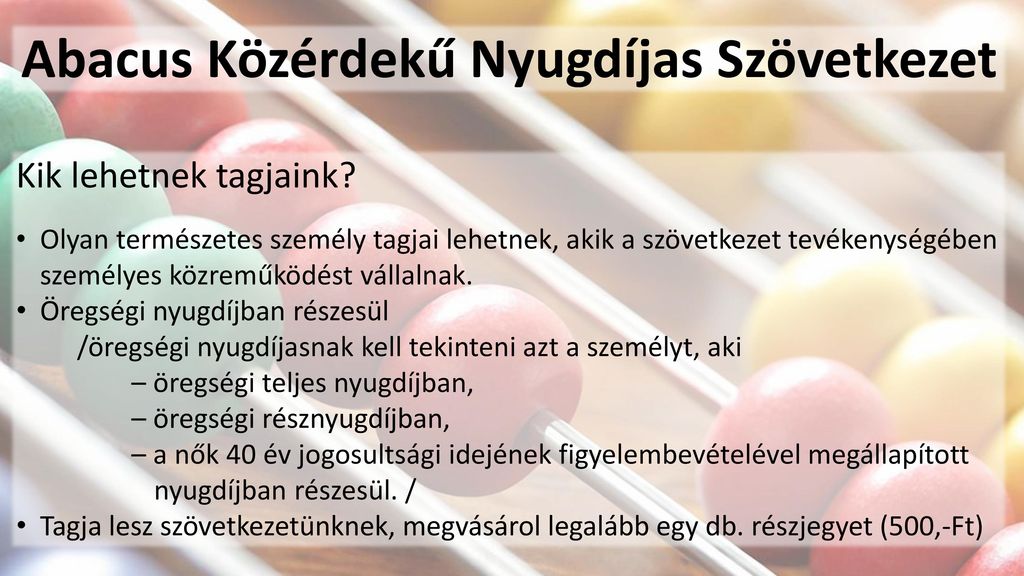 Közérdekű Nyugdíjas Szövetkezet - Ppt Letölteni