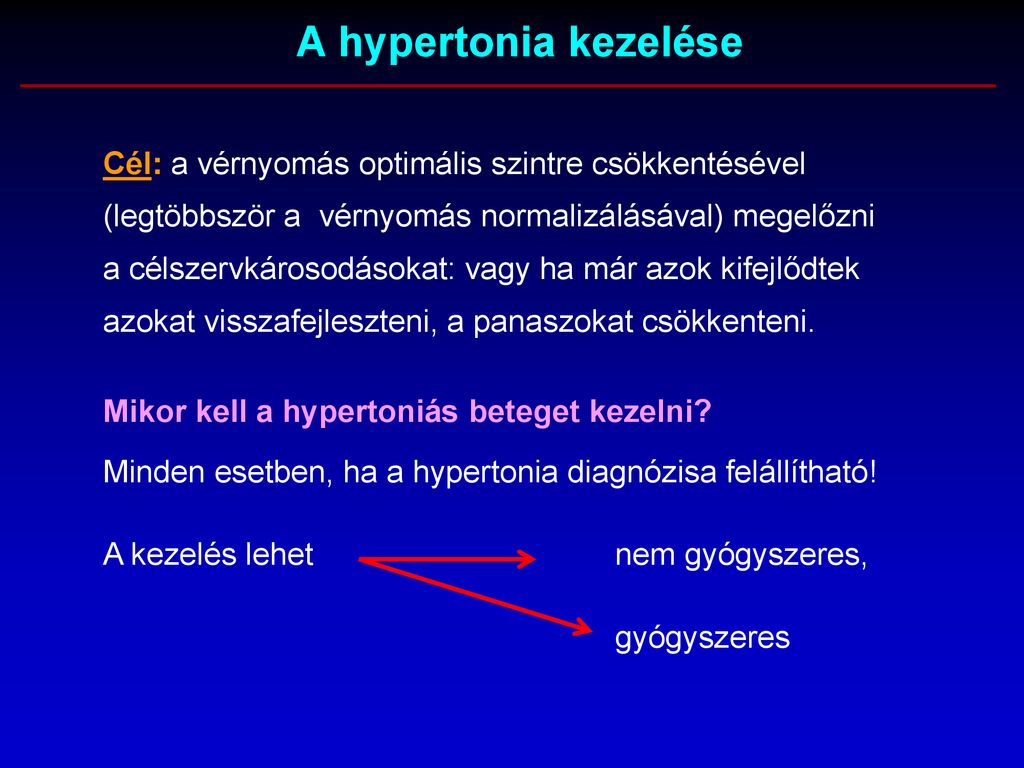 a hipertónia kezelésének célja)