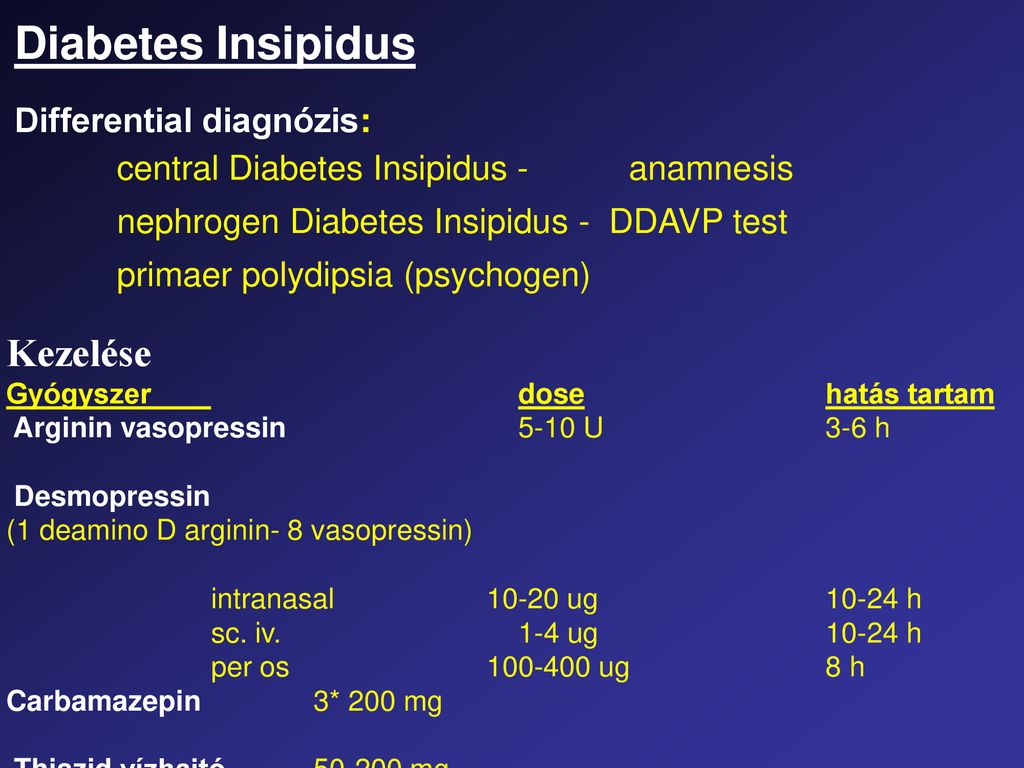 diabetes insipidus kezelése)