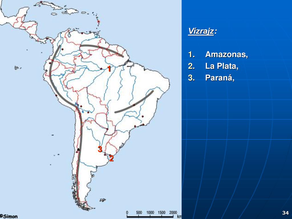 Vízrajz: Amazonas, La Plata, Paraná, 1 3 2