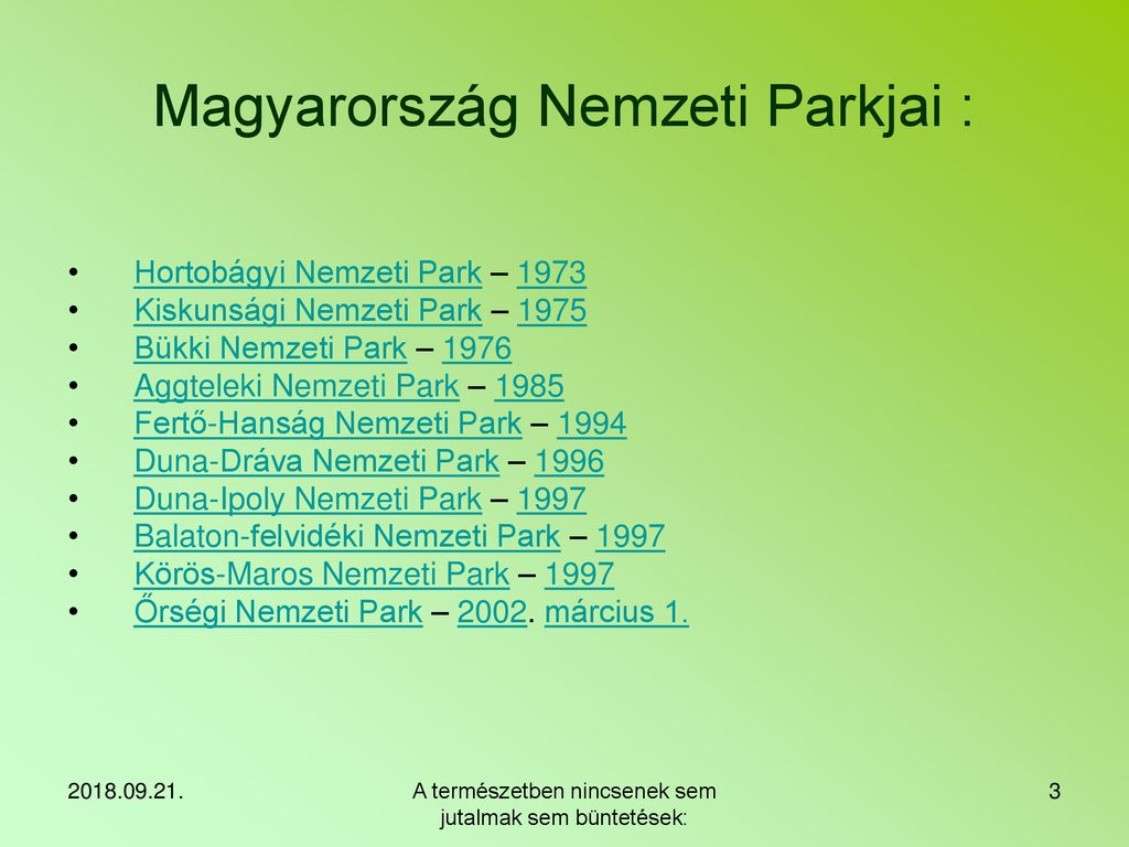 Magyarország Nemzeti Parkjai :