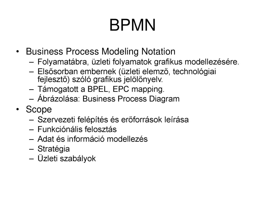 BPMN Business Process Modeling Notation Scope