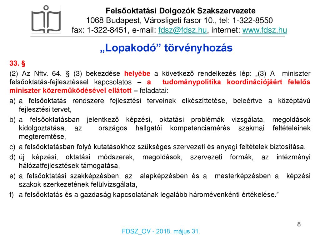 Felsőoktatási Dolgozók Szakszervezete - Ppt Letölteni