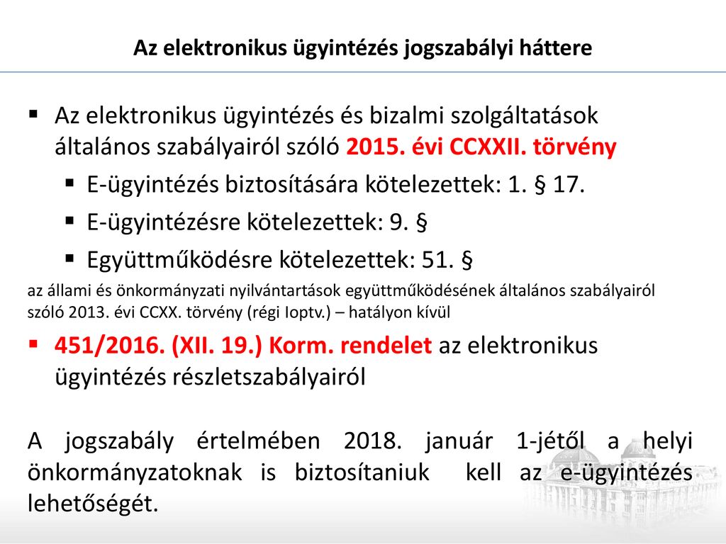 A Helyi önkormányzat, Mint Elektronikus ügyintézést Biztosító Szerv ...