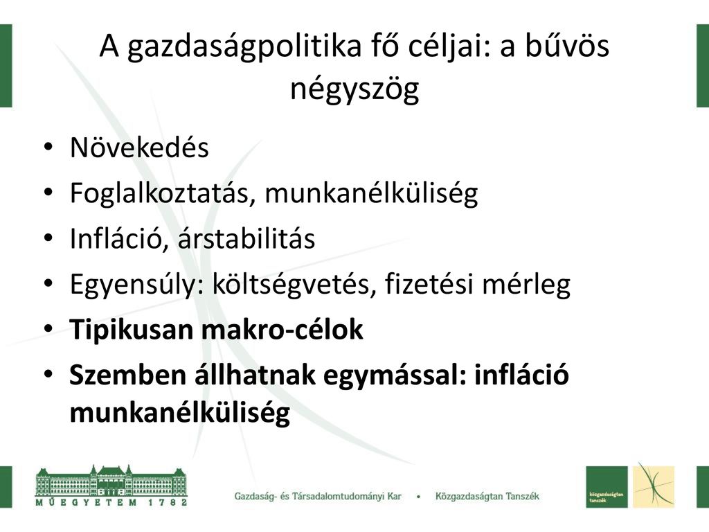 A Gazdaságpolitika Cél és Eszközrendszere - Ppt Letölteni