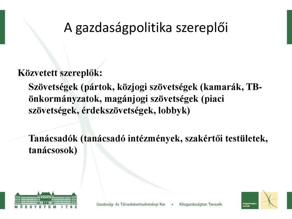 A Gazdaságpolitika Cél és Eszközrendszere - Ppt Letölteni