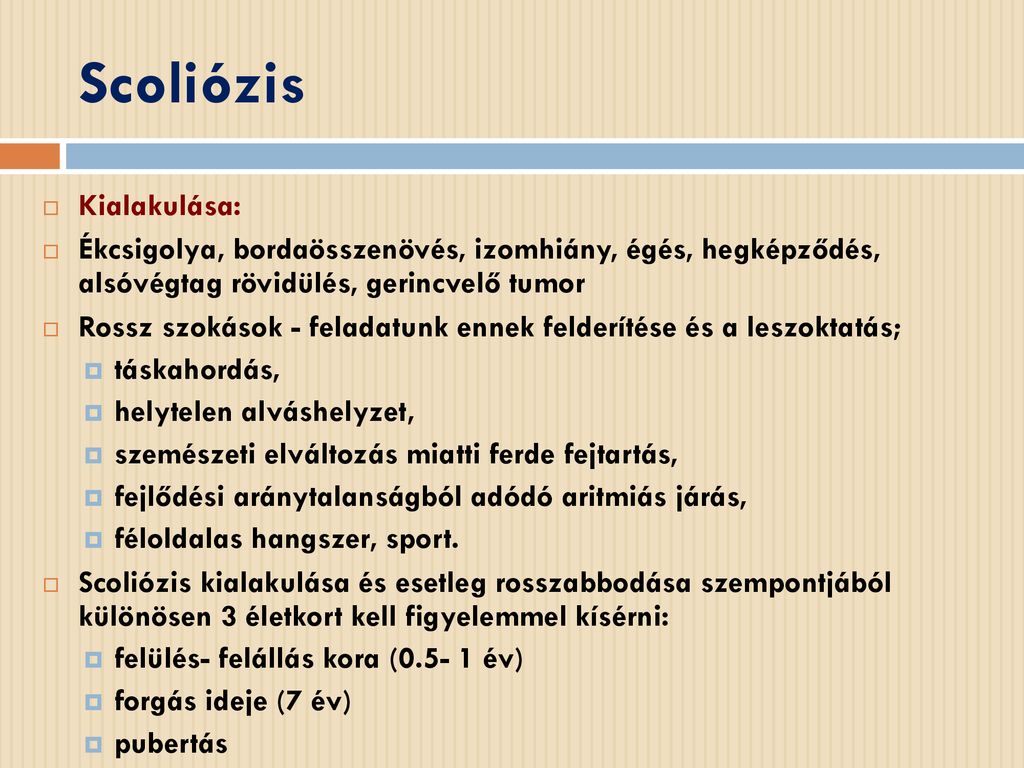 Scoliózis Kialakulása: