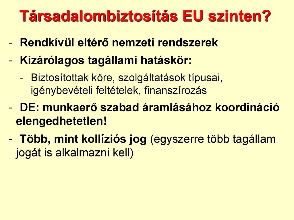 A TB Rendszerek Koordinációja Az EU-ban - Ppt Letölteni