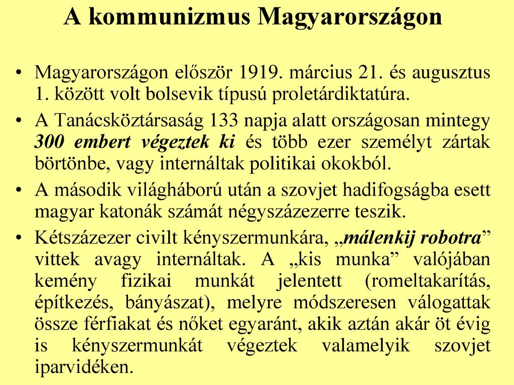 A kommunizmus Magyarországon
