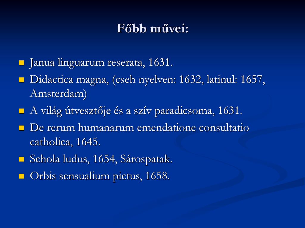 Johannes Amos Comenius - ppt letölteni