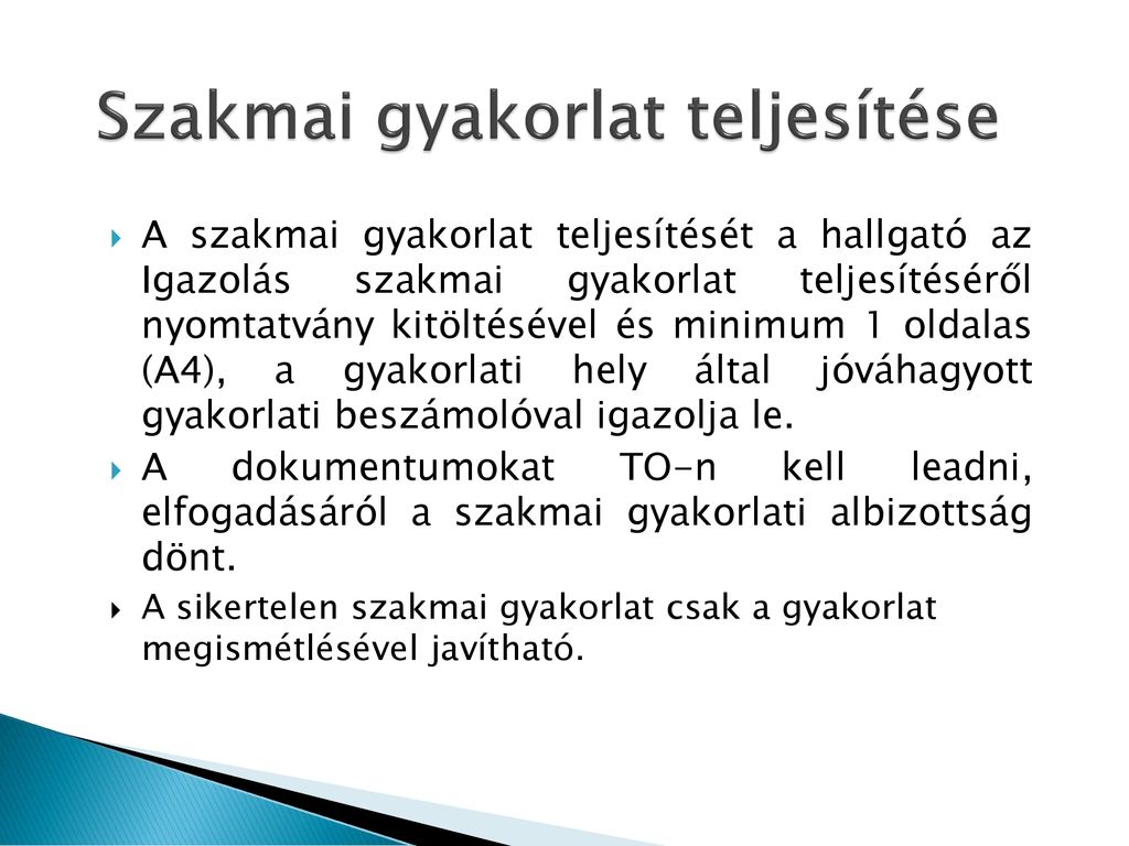 Szakmai Gyakorlatok Rendje Az Informatikai Karon - Ppt Letölteni