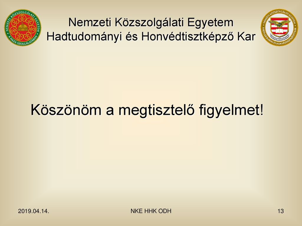 Nemzeti Közszolgálati Egyetem Hadtudományi és Honvédtisztképző Kar ...