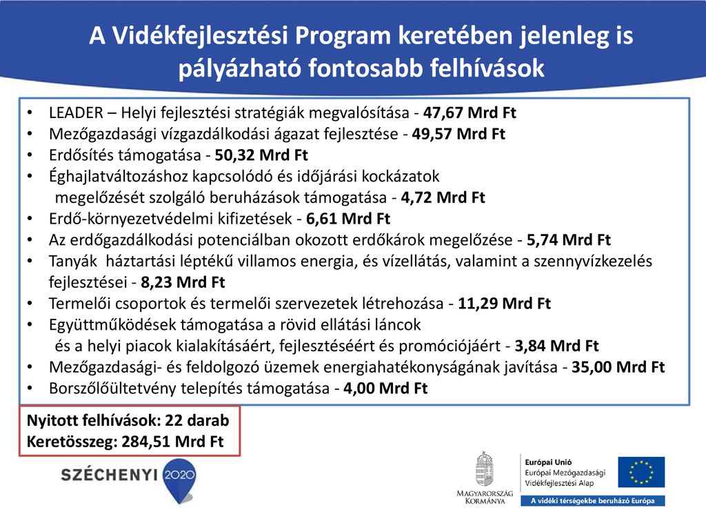 A Vidékfejlesztési Program Aktualitásai és Eredményei Ppt Letölteni 2005