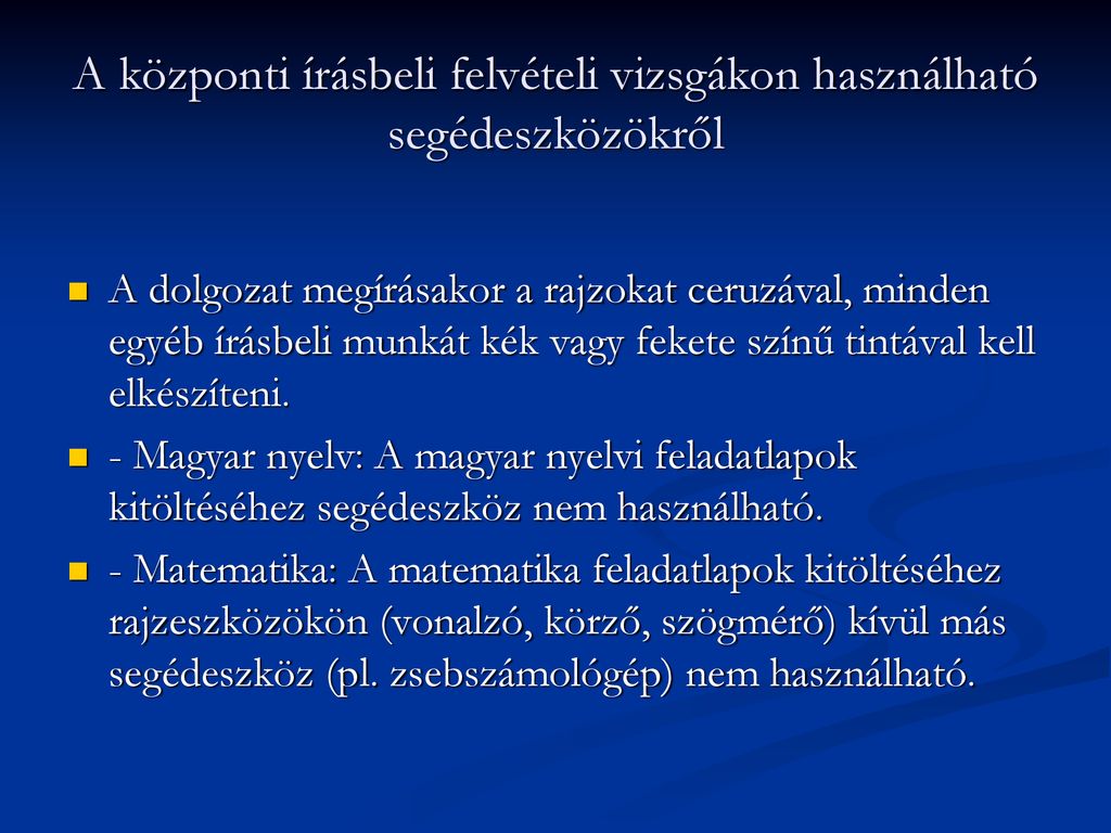 Felvételi A Középfokú Iskolákban Ppt Letölteni