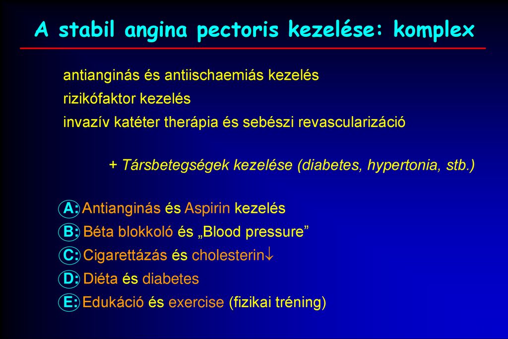 angina kezelés során a diabetes)
