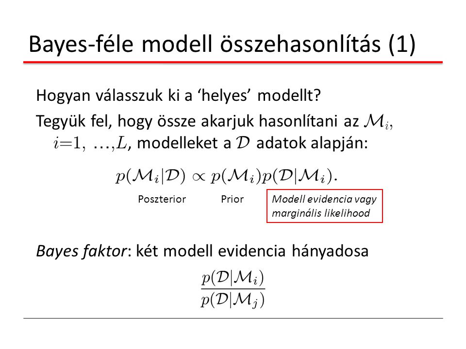 Bayes-féle modell összehasonlítás (1)