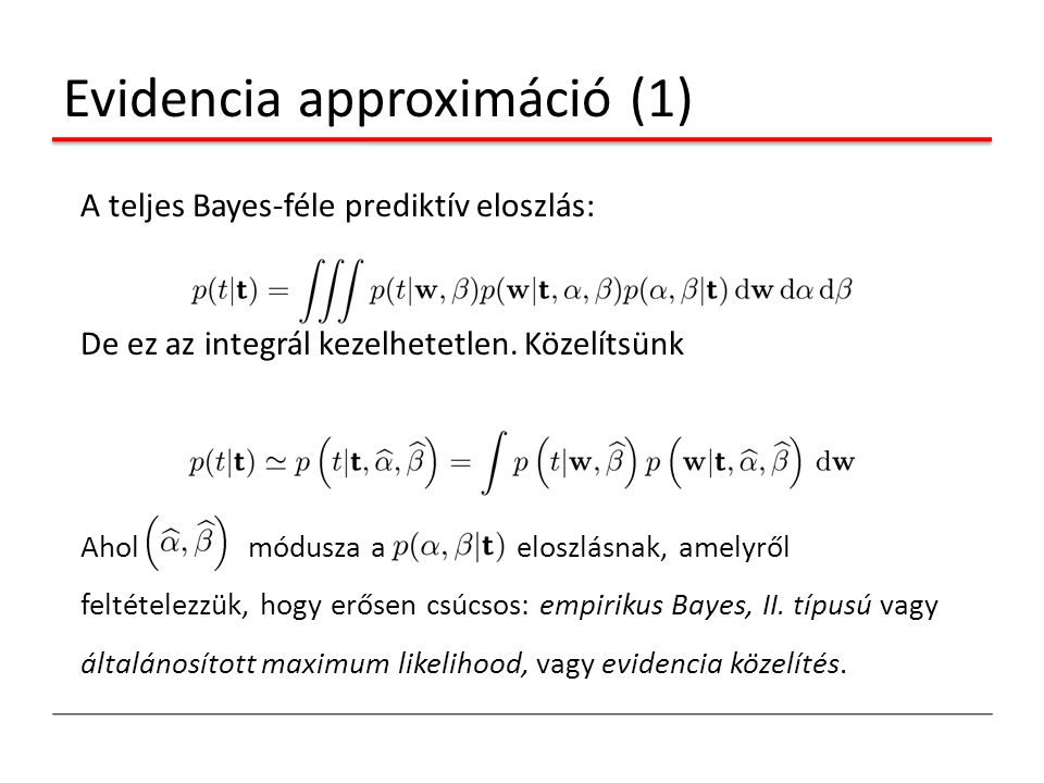 Evidencia approximáció (1)