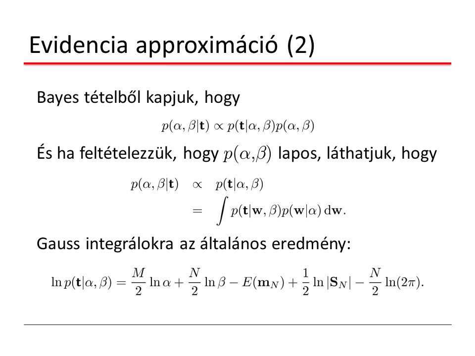 Evidencia approximáció (2)