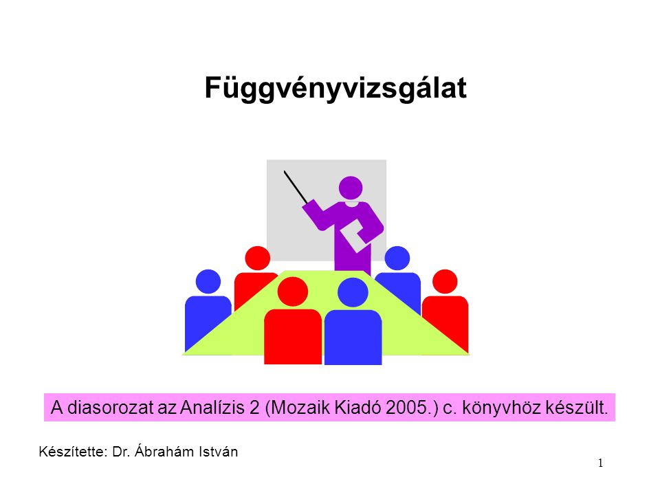 Függvényvizsgálat A diasorozat az Analízis 2 (Mozaik Kiadó 2005.) c.