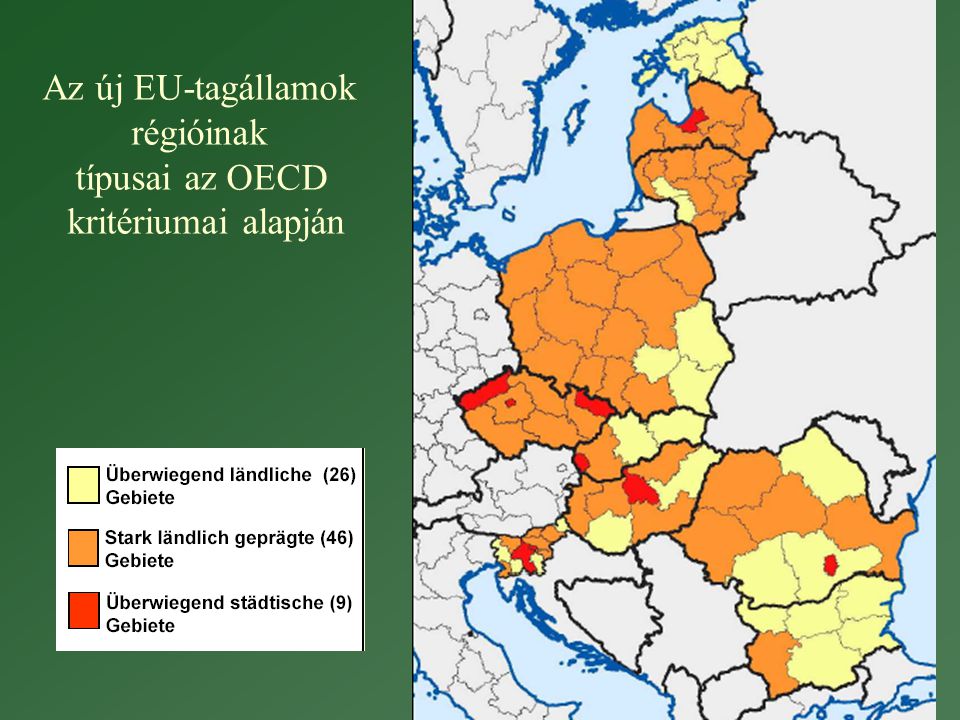 Az új EU-tagállamok régióinak típusai az OECD kritériumai alapján