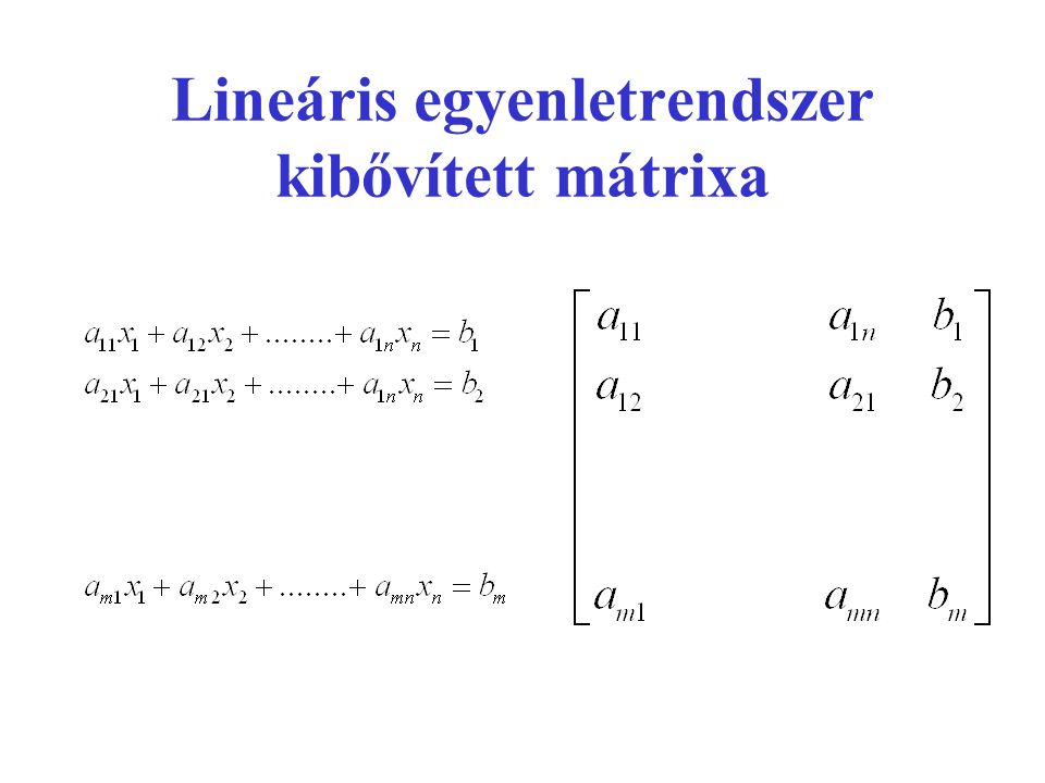 Lineáris egyenletrendszer kibővített mátrixa