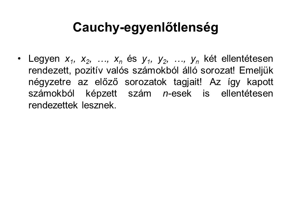 Cauchy-egyenlőtlenség