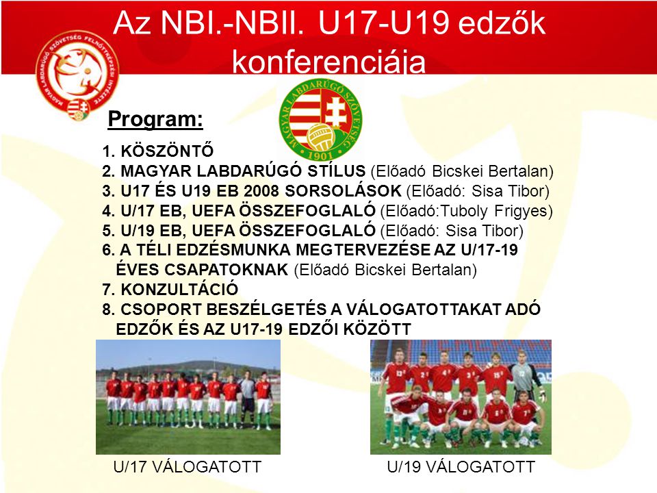 Az NBI.-NBII. U17-U19 edzők konferenciája