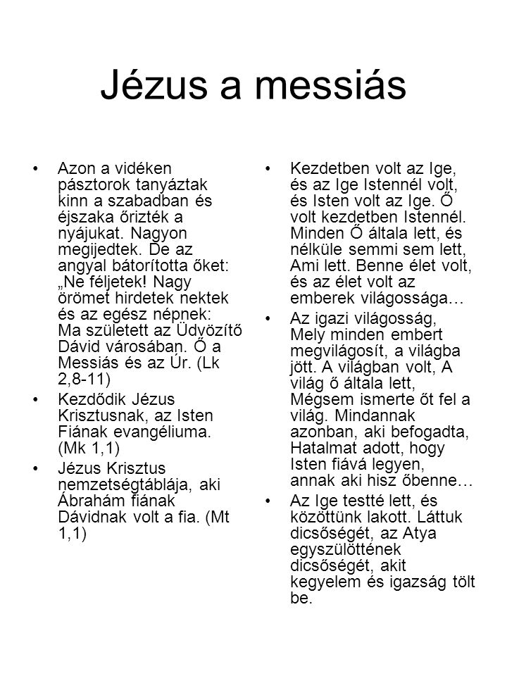Jézus a messiás