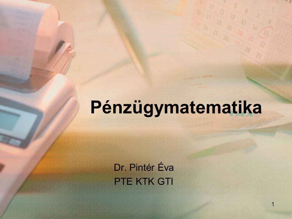 Dr. Pintér Éva PTE KTK GTI