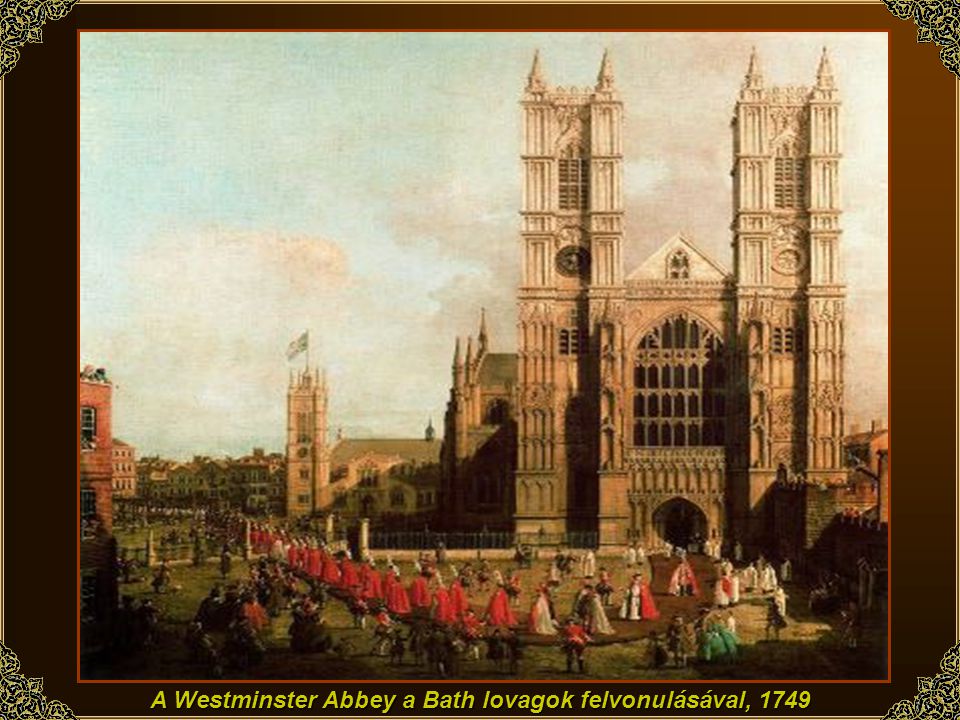 A Westminster Abbey a Bath lovagok felvonulásával, 1749