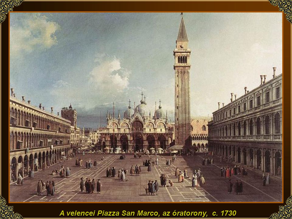 A velencei Piazza San Marco, az óratorony, c. 1730