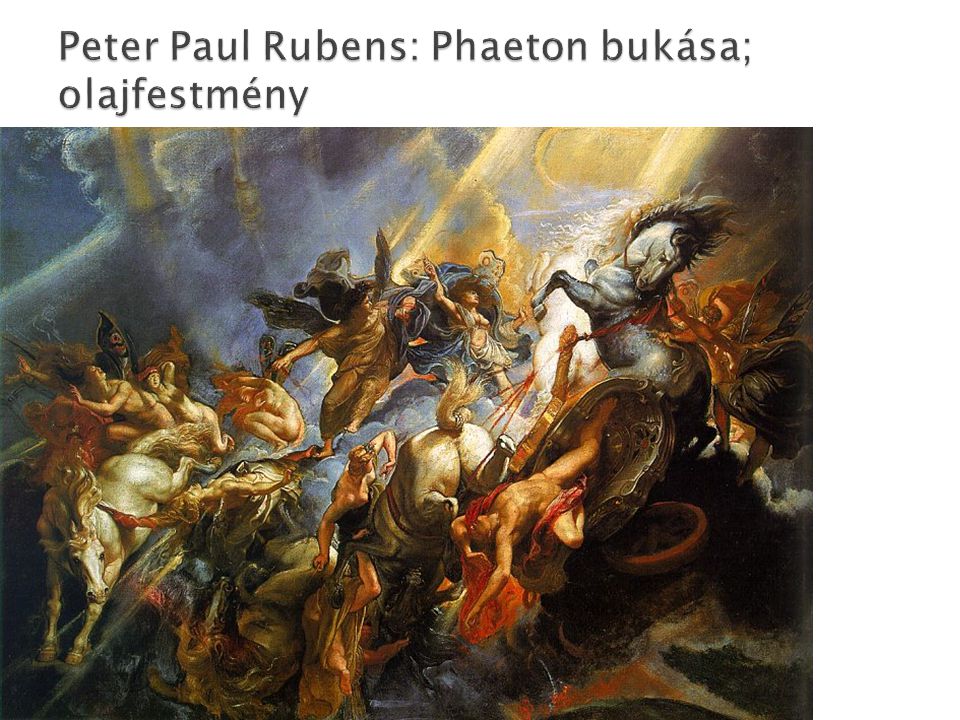 Peter Paul Rubens: Phaeton bukása; olajfestmény