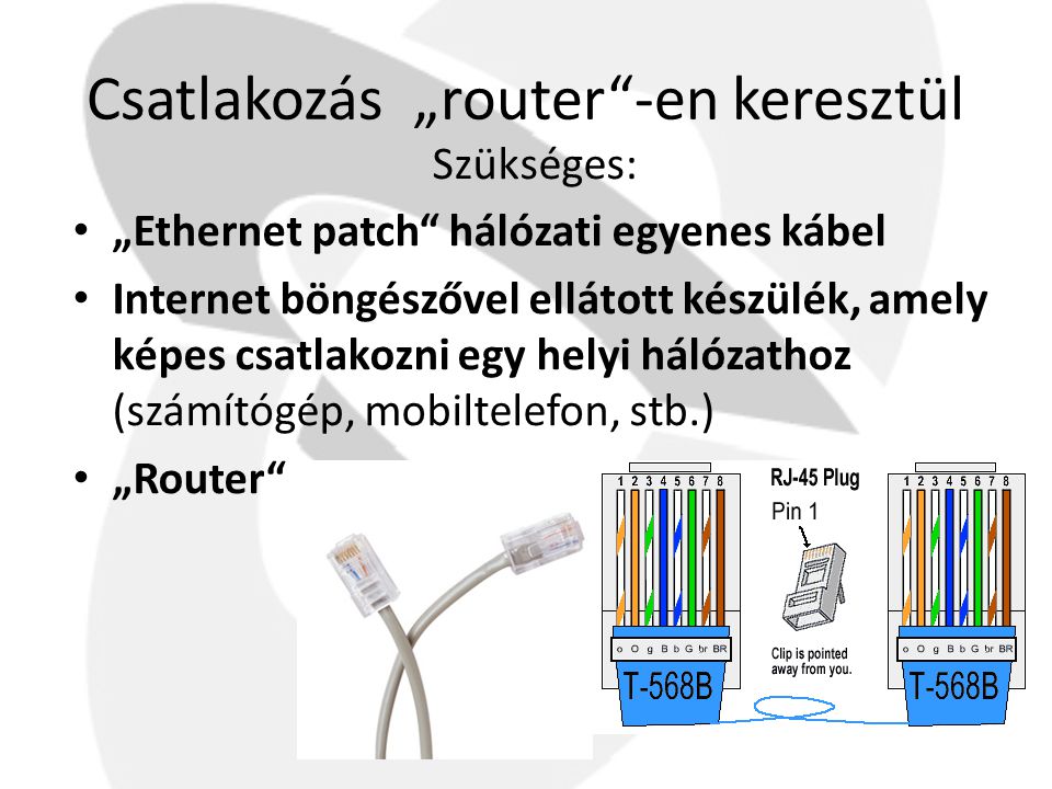 Csatlakozás „router -en keresztül