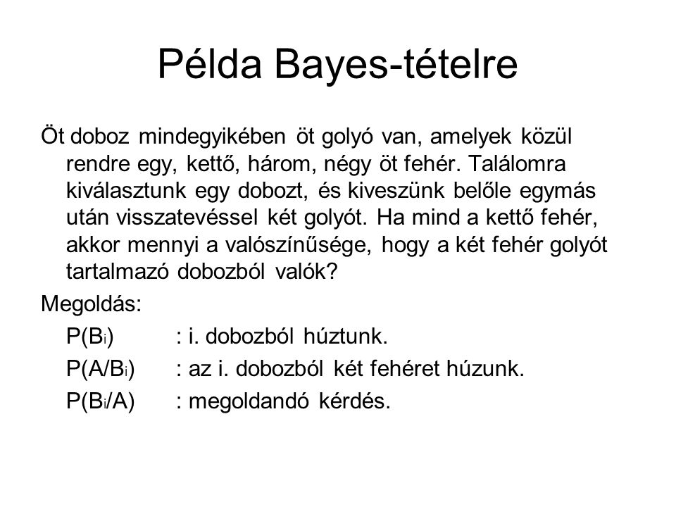 Példa Bayes-tételre