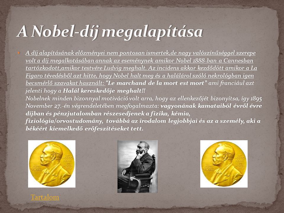 A Nobel-díj megalapítása