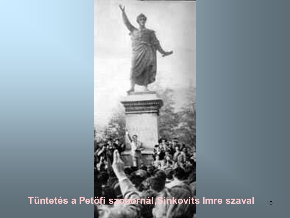 Tüntetés a Petöfi szobornál,Sinkovits Imre szaval