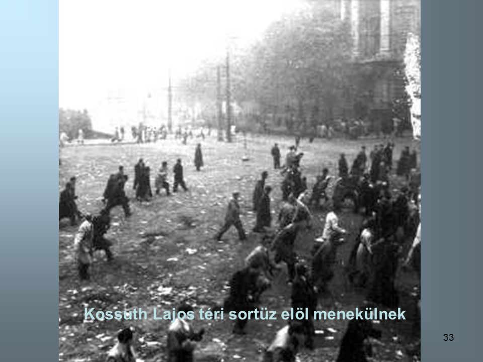 Kossuth Lajos téri sortüz elöl menekülnek