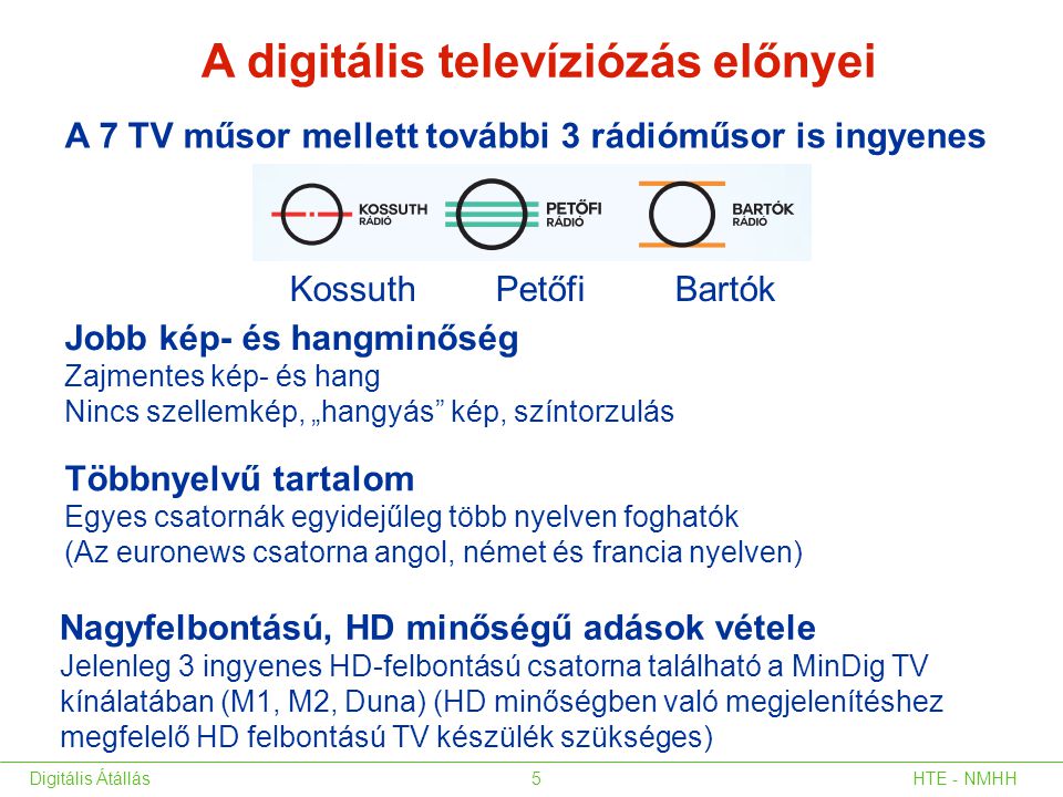 A digitális televíziózás előnyei