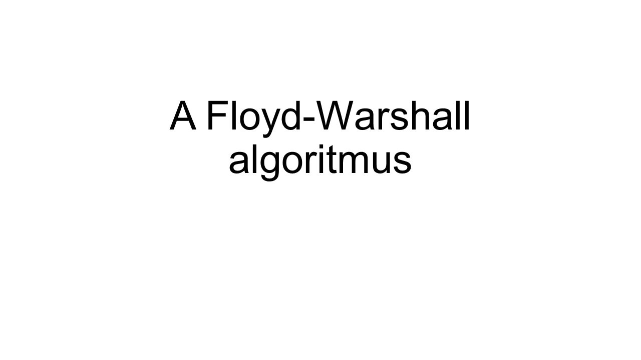 A Floyd-Warshall algoritmus