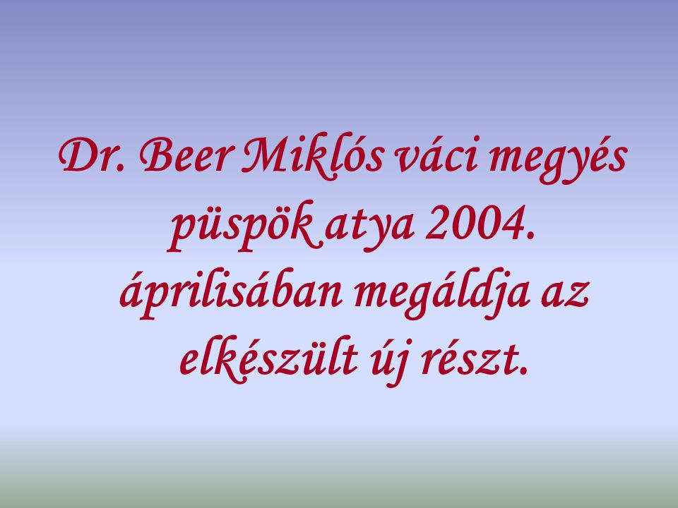Dr. Beer Miklós váci megyés püspök atya 2004