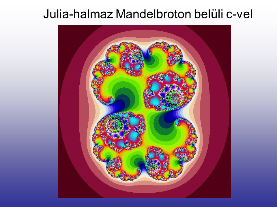 Julia-halmaz Mandelbroton belüli c-vel