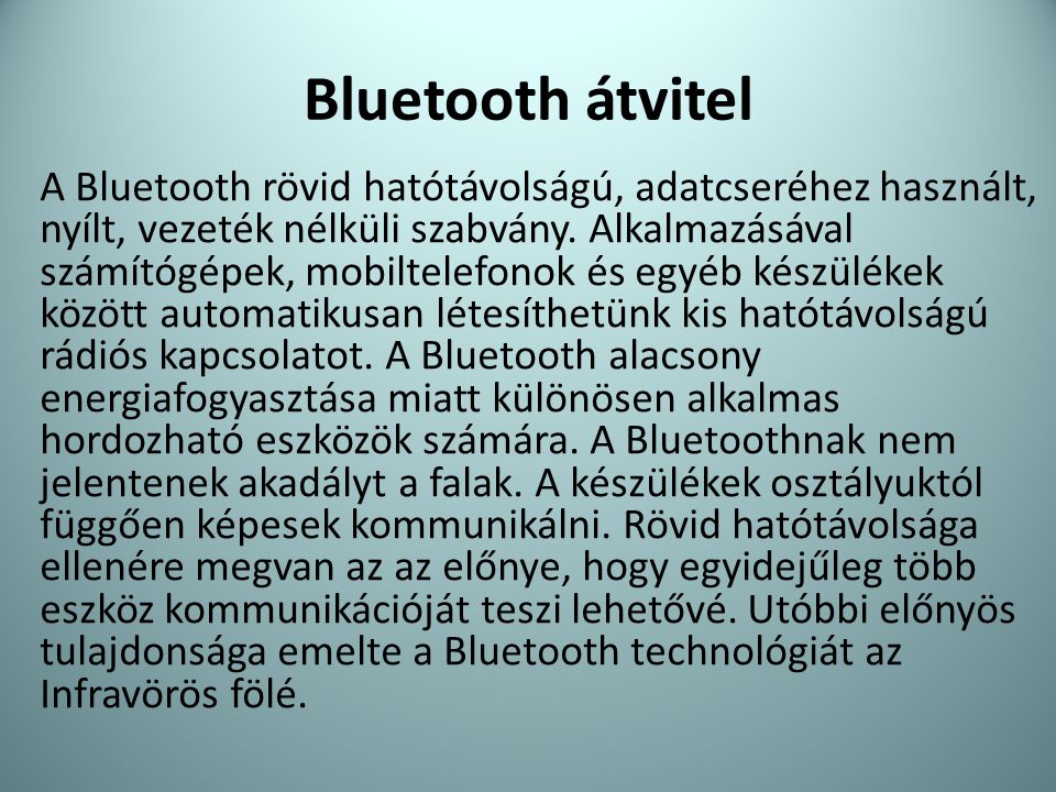 Bluetooth átvitel