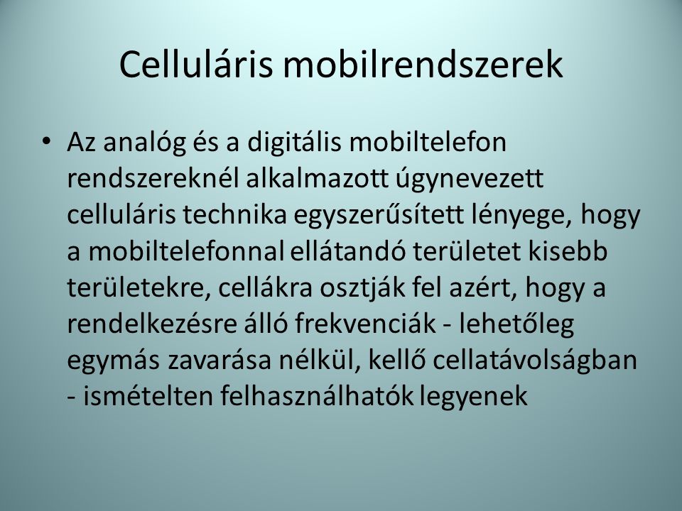 Celluláris mobilrendszerek