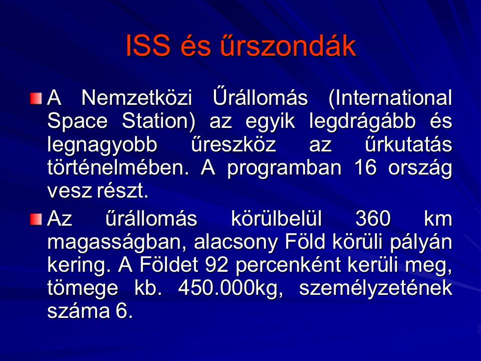 ISS és űrszondák