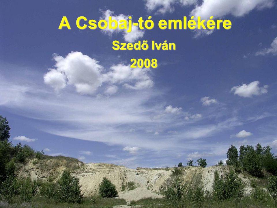 A Csobaj-tó emlékére Szedő Iván 2008