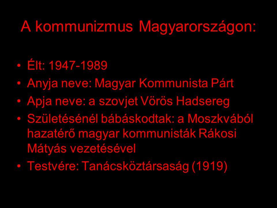 A kommunizmus Magyarországon: