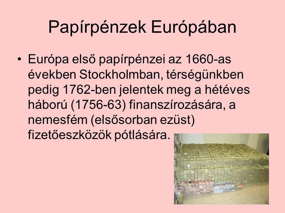 Papírpénzek Európában