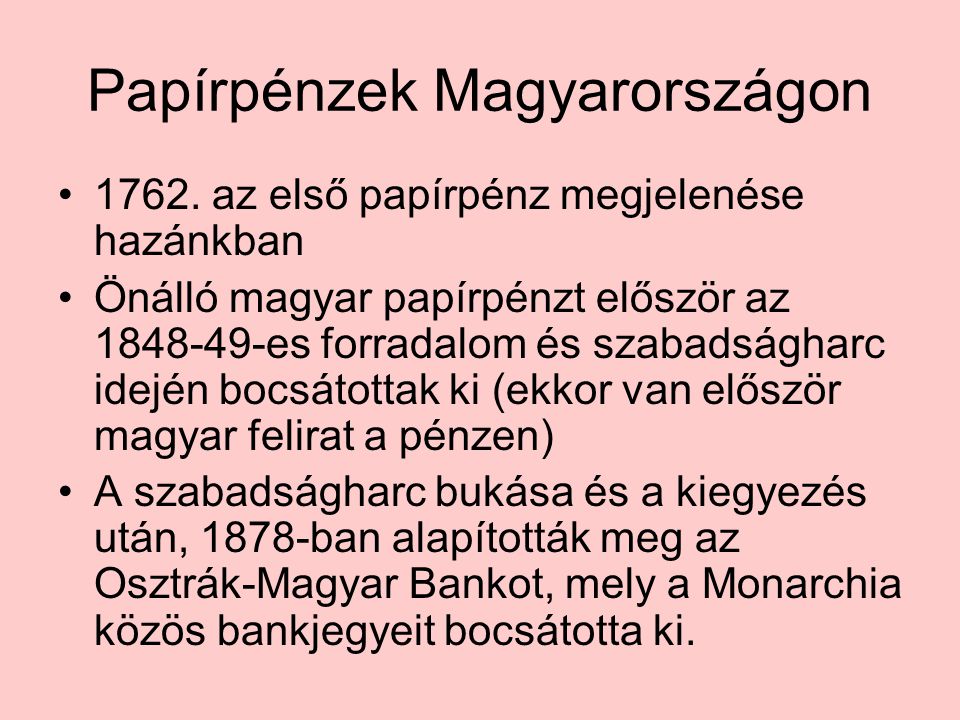 Papírpénzek Magyarországon
