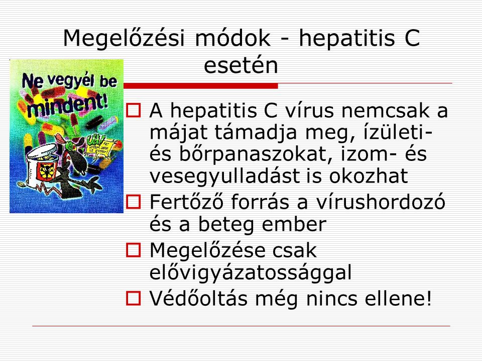 Megelőzési módok - hepatitis C esetén